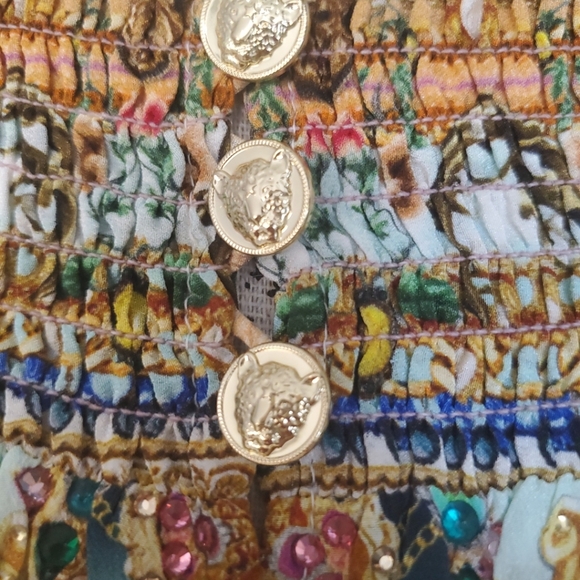 CAMILLA Silk Floral and Animal Print Off-the-Shoulder Mini Dress - Picture 6 of 14